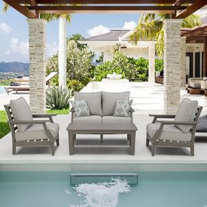 Al Aire Libre HDPE Durable sofá Patio al aire libre balcón impermeable resistente a los rayos UV Hotel B & B jardín sillón muebles de exterior - Product Image 6