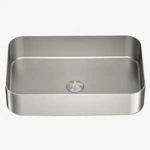 Rectangular Stainless Steel Kitchen Sink Above Counter Bathroom Basin Vessel Vanity Sink Art Bathroom Basin