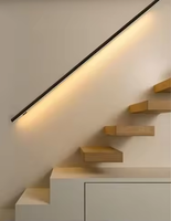 Main courantes murales en bois sur mesure de qualité supérieure, faciles à installer, avec bande LED