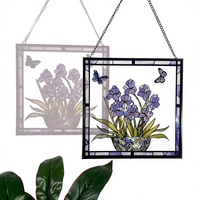 Attrape-soleil en verre teinté avec un motif de papillon iris bleu |   Artisanat en verre véritable de 78 pouces, fait main |   Décoration de jardin d'inspiration naturelle |   Cadeau unique
