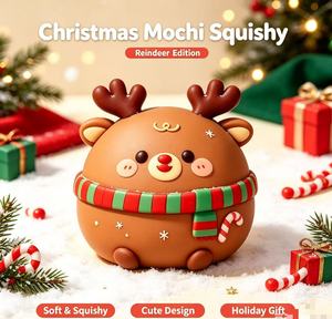 New Christmas <b>Mochi</b> <b>Squishy</b> <b>Toy</b> Squeeze Set, Snowman Reindeer Doll Stress Relief Fidget <b>Toy</b>, Xmas Gift Box Kids Party Supplies - Product Image 6