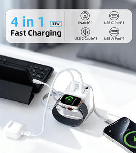 Chargeur GaN à charge rapide PD30W pour dropshipping, prise EU/<span class=keywords><strong>USA</strong></span>, câble rétractable pliable de 75 cm, chargeur de montre portable dissimulé - Product Image 3