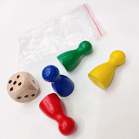 Coloré personnalisé enfants peint en bois humanoïde pièces jeu de société accessoires créatifs personnalisé 16/12/17 dés pion jeu d'échecs