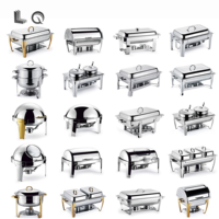 Plats à friture dorés élégants et dorés avec couvercle suspendu pour les fêtes de mariage et le réglage de la table Chauffe-plats pour les hôtels et les restaurants
