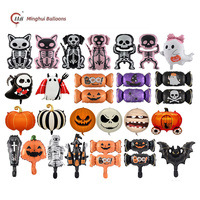Ballon en aluminium Mylar 4D de dessin animé pour Halloween, motifs Citrouille, Momie, Vampire, Fantôme, Crâne, Bonbon, pour Fête d'Halloween pour Enfants et Décoration de Maison