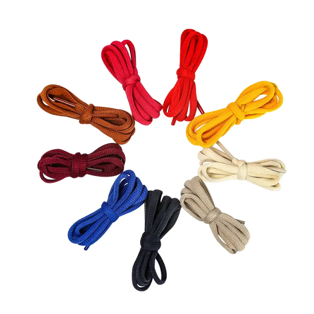 Youki tali sepatu oval kualitas tinggi fashion kustom lebar 6 mm 50-200cm panjang grosir tali sepatu poliester setengah bundar