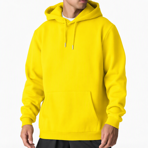 Sudaderas con capucha y sudaderas para hombre, sudaderas con capucha amarillas lisas para hombre, sudadera informal de corte regular con bolsillo canguro - Product Image 1