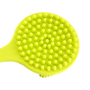 Brosse de bain exfoliante double face en silicone à long manche souple pour le corps, éponge de nettoyage longue pour le bain - Product Image 3