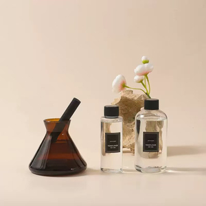 Vòng 200ml Rỗng Xe Nước hoa sậy khuếch tán chai thủy tinh màu xám hổ phách đen kính taper chai con bastoncini di Vetro - Product Image 2