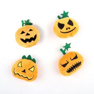 Nouveau jouet pour <span class=keywords><strong>chat</strong></span> en <span class=keywords><strong>peluche</strong></span> Citrouille d'Halloween Visage de fantôme, avec son BB intégré, résistant aux morsures, pour le nettoyage des dents, jouet à mâcher en plumes - Product Image 5