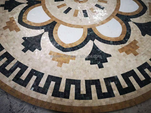 Handmade Nghệ Thuật Tự Nhiên Gạch Hình Dạng Tròn Khảm Huy Chương Đá Cẩm Thạch Sàn Thiết Kế Mẫu - Product Image 2