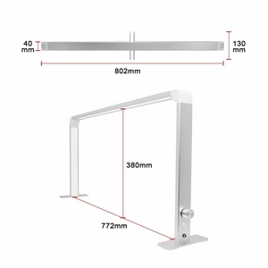 Lampe de manucure pliable de bureau, carrée, à LED dimmable, pour pédicure, tatouage, extension de cils, éclairage de table de salon de beauté, poste de travail, outil pour ongles - Product Image 4