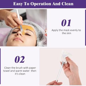 Brosse nettoyante pour le visage, brosse pour masque facial, brosse en fibres synthétiques douces, brosse pour appliquer les masques, brosse de beauté pour salon de spa - Product Image 5