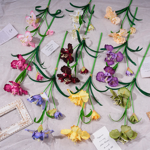Fleurs d'iris artificielles en soie et plastique, longue durée, pour décoration de mariage, arrangements floraux DIY, longueur de tige 120 cm - Product Image 1