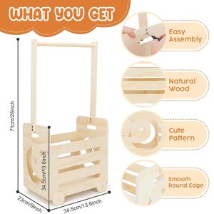 Bán buôn gỗ bé tắm Crate với bánh xe lưu trữ bằng gỗ thùng cho bé - Product Image 2