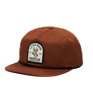 หมวกแก๊ปปักลายผ้าฝ้าย 5 แผง ปีกแบน แบบ Snapback รับทำโลโก้ OEM - Product Image 2