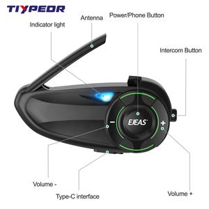 Sistema de Intercomunicador Bluetooth TIYPEOR <span class=keywords><strong>EJEAS</strong></span> Q8 de 1000m para Motocicletas, Intercomunicador de Malla para Casco de ABS Impermeable para Conducir - Product Image 2
