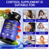 Lenm Integratori Vegani per il Miglioramento dell'Umore, 600 mg di Cortisolo in Capsule, per Donne e Uomini, Supporto per Metabolismo, Concentrazione e Sonno
