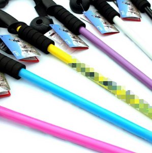 KS Telescopic <b>Trekking</b> Stick Aluminum Alloy 3 Section Lightweight Hiking Pole Metal Tip Painted Straight Handle - Product Image 3