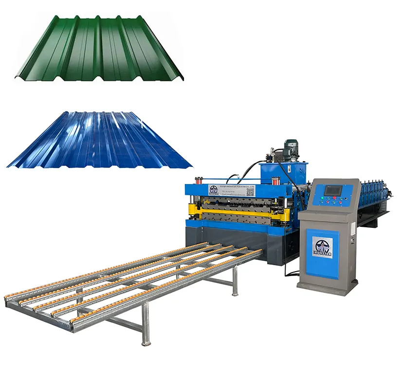 Equipment Board Roofing Sheet Profiling Corrugated Alu Zinc Double Layer Roll Forming Machine