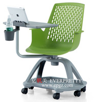 Offres Spéciales chaise de croquis mobile de haute qualité avec tablette pour étudiant avec plateau à gobelets et plateau à stylos