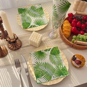 Paper Napkins Double Layer Printed Palm Leaf Design 330mmx330mm Themed Party Disposable Tableware - Product Image 1