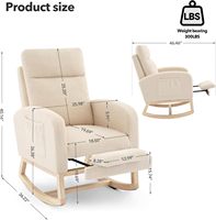 Chaise longue rembourrée avec base en bois massif, dossier haut, planeur à bascule pour le salon de maman qui allaite