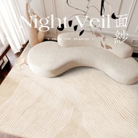 Tapis moderne simple et luxueux pour salon, chambre à coucher, chevet, en polyester tissé, épais, pour l'automne et l'hiver