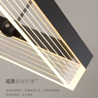 Lustre suspendu moderne en aluminium noir carré à LED pour la décoration du salon, luminaires de plafond