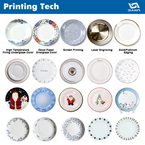 Assiettes blanches en <span class=keywords><strong>céramique</strong></span> avec logo d'impression personnalisé pour la décoration de promotion de magasin de fête de mariage à la maison de restaurant d'hôtel vente en gros - Product Image 5