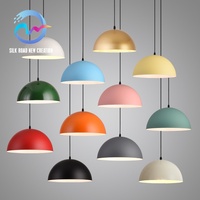 Lampe suspendue LED ronde en titane doré, petite, avec abat-jour en fer, lumière suspendue E14, salon, style industriel, dimmable, installation facile