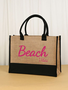 Jute Tas Grote Capaciteit Brief Vereenvoudigde Handheld Schoudertas Handheld Cadeau Winkelen Grote Oem Draagtas