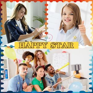 Pins de estrella dorada a granel, de metal dorado, motivacionales con forma de Y y K, para premios, accesorios patrióticos para el aniversario del 4 de julio y conmemoraciones. - Product Image 2