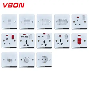 UK Standard 32A Switch Socket Outlet Electrical Accessories Factory Double Pole Wall Socket With Indicator Neon Switch Socket