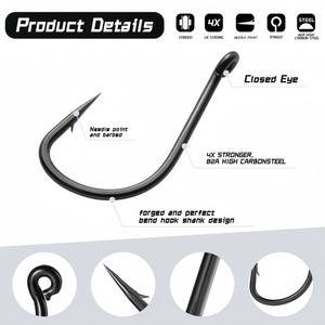 Grosir kail pancing laut melengkung bulat baja karbon kualitas tinggi dengan mata kail pancing korosi - Product Image 4