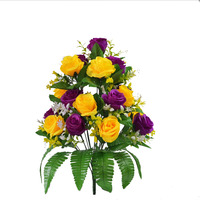 Fleurs artificielles, best-seller transfrontalier, roses en soie réalistes faites à la main, arrangements floraux pour la décoration extérieure