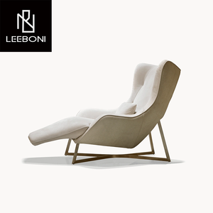 Aangepaste Indoor Stalen Basis Uniek Design Woonkamer Stoel Bank Moderne Elegante Luxe Lederen Of Stof <span class=keywords><strong>Chaise</strong></span> <span class=keywords><strong>Lounge</strong></span> - Product Image 1