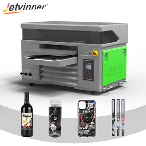 Jetvinner tự động kỹ thuật số A2 UV máy in cho trường hợp điện thoại gỗ kim loại thủy tinh in ấn 3D phẳng máy in UV