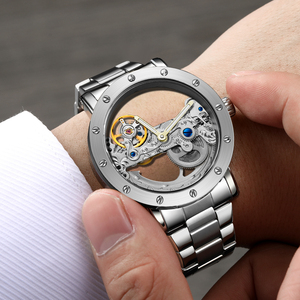 Forsining Montre transparente Rome Numéro Nouveau Design Marque personnalisée Transparent Automatique Mécanique Montres pour hommes Dans les montres-bracelets - Product Image 4