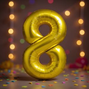 Palloncino Numero d'Amore Dorato 80cm, Decorazione Metallica per Feste di Compleanno, Accessori per Celebrazioni per Bambini - Product Image 4