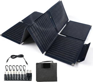 60W ETFE Portable <b>Solar</b> <b>Panel</b> IP67 Waterproof Multi Port <b>Solar</b> Charger Dual USB-A QC3.0 60W USB-C DC Output for Camping Hiking - Product Image 1