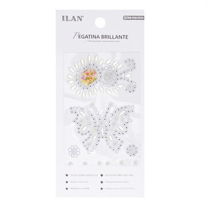 Adesivi con strass Ilan a forma di farfalla bianchi 39052 - Product Image 1