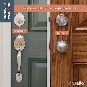 Maniglia per Serratura Stile Americano di Alta Qualità, <span class=keywords><strong>in</strong></span> Lega di Zinco con Cilindro <span class=keywords><strong>in</strong></span> Ottone Massiccio, Chiavistello Regolabile, Facile da Installare - Product Image 3