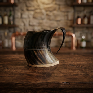 Starfish Design Handmade Waterproof Real Cow Buffalo Horn Mugs & Glasses Natural Horn Tankard for Christmas Party Decoration - Product Image 1
