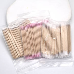 100 unids/bolsa puntas de uñas rosas hisopo de madera palos de limpieza Punta de brote 7cm/10cm cabeza de algodón de madera <span class=keywords><strong>manicura</strong></span> removedor de esmalte de uñas herramienta de uñas - Product Image 5