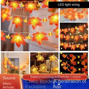 Giáng Sinh Lễ Tạ Ơn Bầu Không Khí Trang Trí Đèn Chuỗi Bí Ngô Maple Leaf Thu Hoạch Mây Có Đèn <span class=keywords><strong>LED</strong></span> Thủy Tinh Nến - Product Image 2