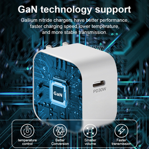Cargador Rápido GaN 30W para <span class=keywords><strong>iPhone</strong></span> 13 <span class=keywords><strong>12</strong></span> 11 Xr Xs Pro Max 18W USB C Adaptador <span class=keywords><strong>de</strong></span> Pared Original Tipo C para Teléfono Apple Enchufe UK/US/EU - Product Image 3