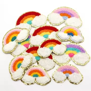All'ingrosso 8CM arcobaleno colorato ciniglia Patch unicorno ferro su cucire su <span class=keywords><strong>applique</strong></span> per ricamo di illuminazione - Product Image 5