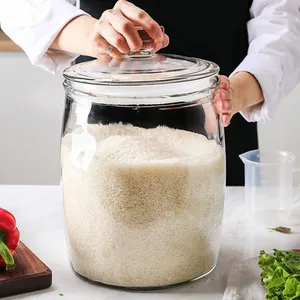 Groothandel Hete Verkoop Klassieke Huishoudelijke Keuken Hoge Voedsel Glazen Opbergpot Met Deksel