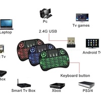 Mini Teclado Inalámbrico I8 Rii 2.4G Retroiluminado, Mini Mouse Inalámbrico I8 con Panel Táctil